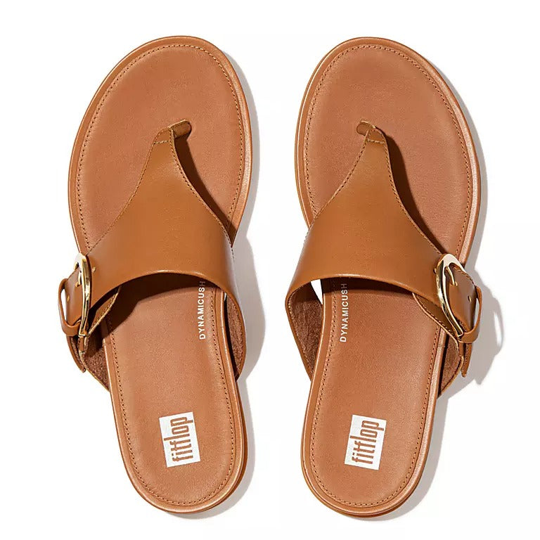 Fitflop Women's Graccie Buckle Leather Toe-Post Sandals Light Tan 592 060