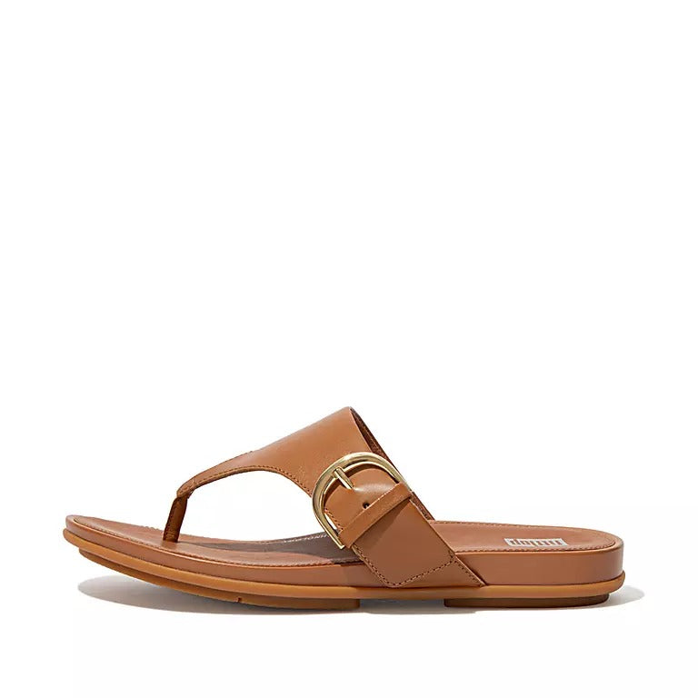 Fitflop Women's Graccie Buckle Leather Toe-Post Sandals Light Tan 592 060