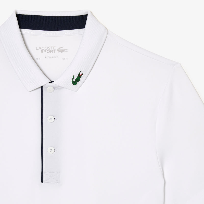 Lacoste Men’s Sport Jersey Golf Polo Shirt White/Navy Blue DH3982 51 522