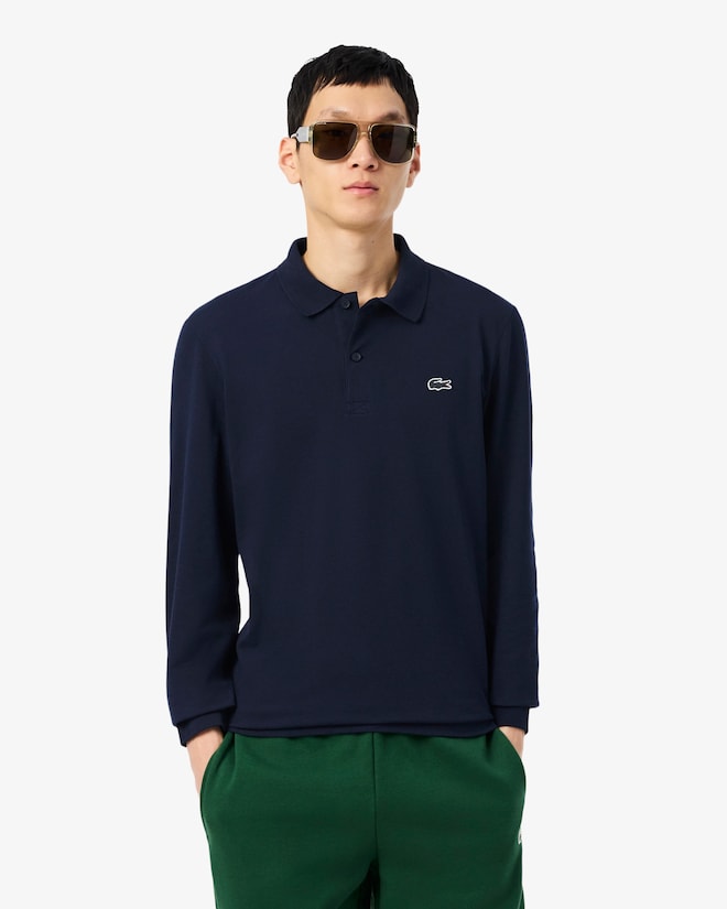 Lacoste Men’s Long Sleeve Polo Shirt Navy Blue DH5523 166