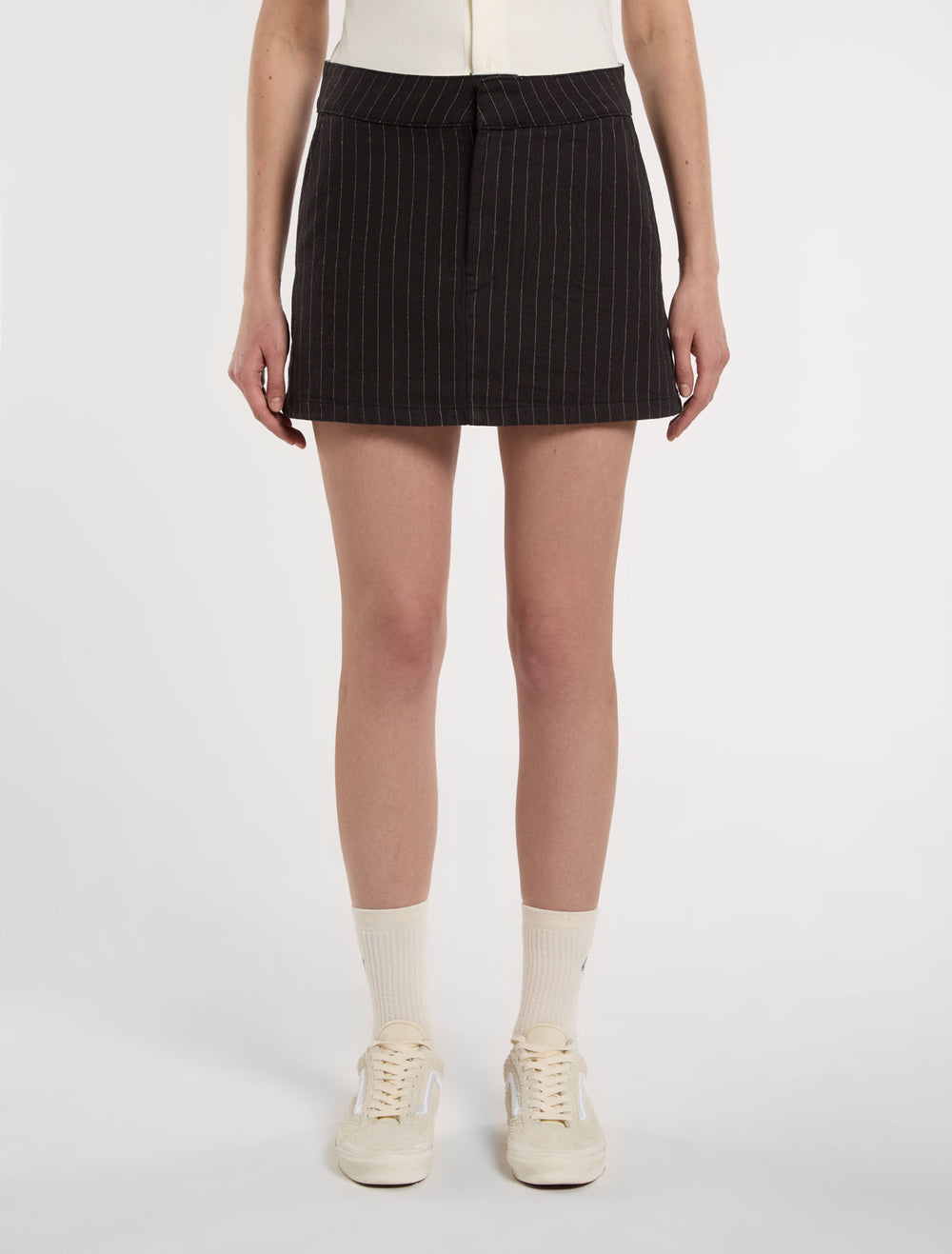 Dickies Womens Service Work Skirt Hickory Stripe Black A4Z88BLK