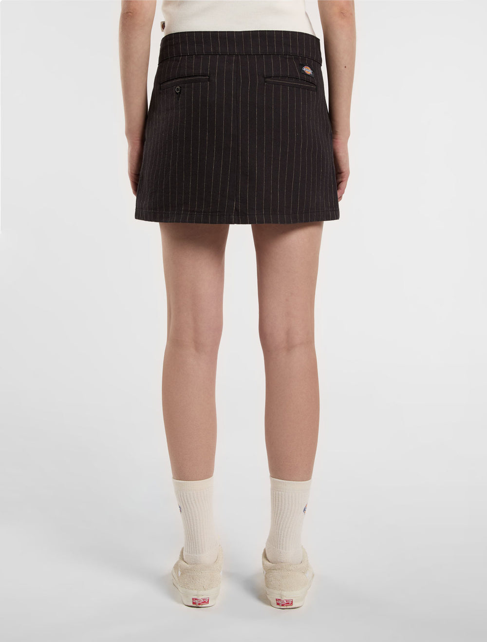 Dickies Womens Service Work Skirt Hickory Stripe Black A4Z88BLK