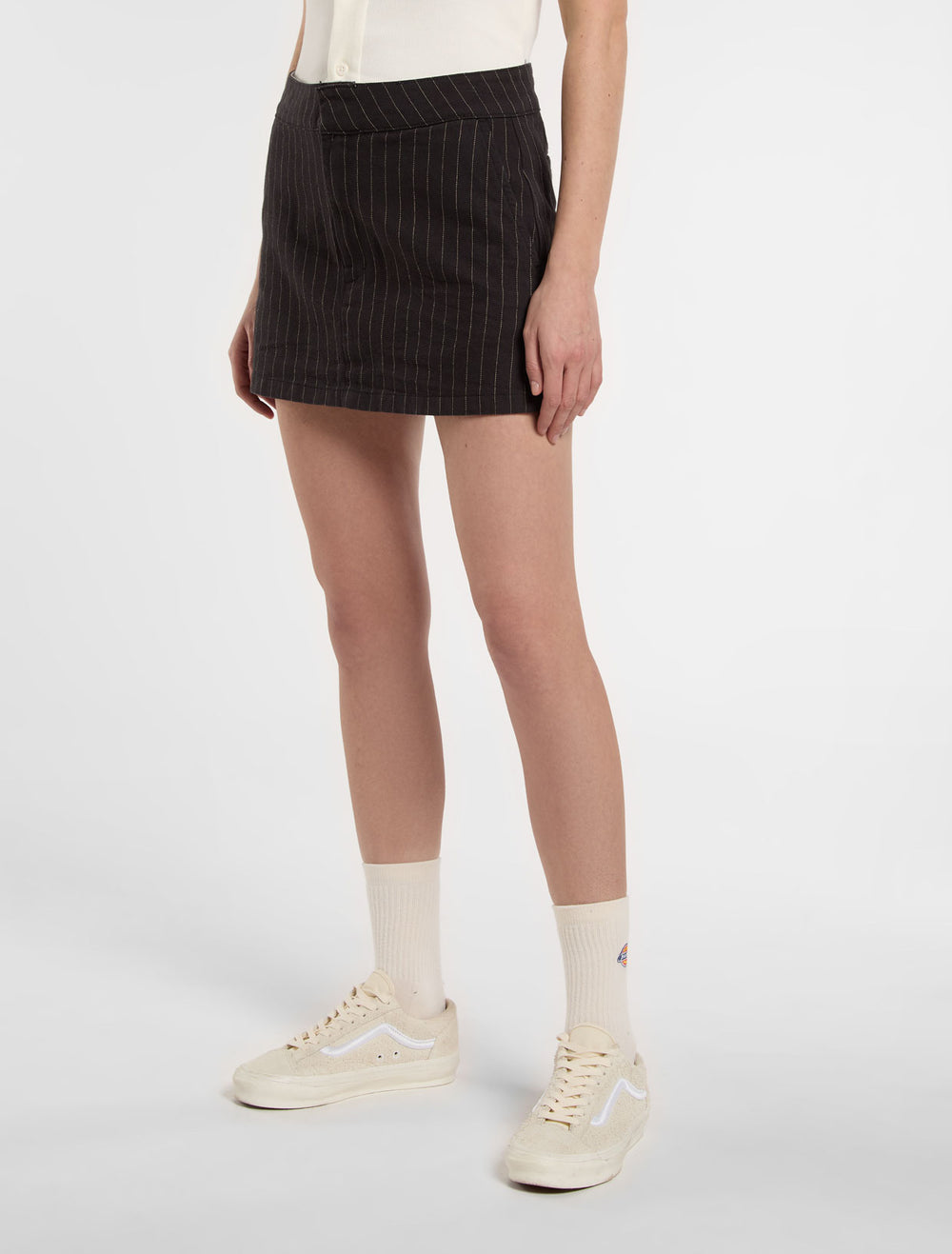 Dickies Womens Service Work Skirt Hickory Stripe Black A4Z88BLK