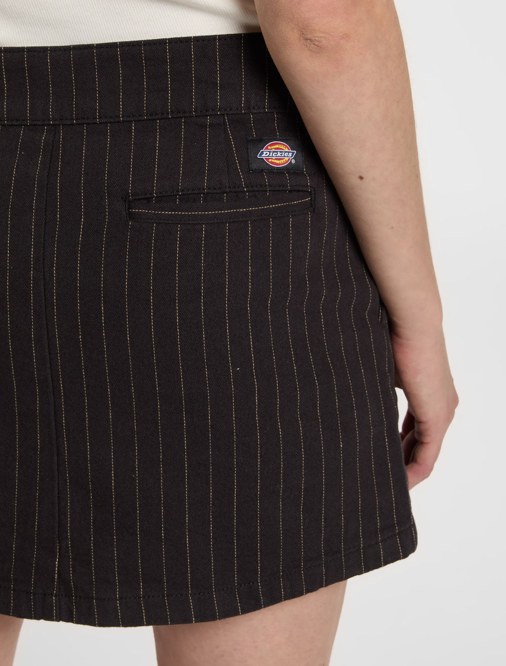 Dickies Womens Service Work Skirt Hickory Stripe Black A4Z88BLK