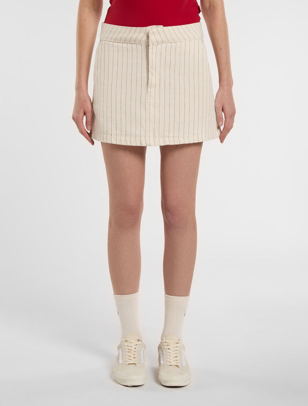 Dickies Womens Service Work Skirt Hickory Stripe Beige A4Z88C48