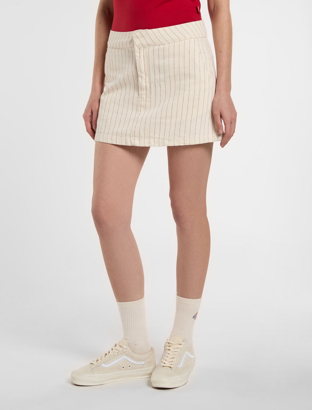 Dickies Womens Service Work Skirt Hickory Stripe Beige A4Z88C48