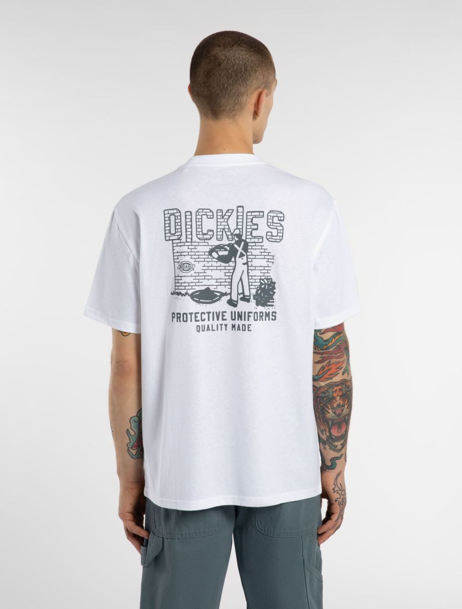 Dickies Mens Bricklane T-Shirt White A4Z8R0WH