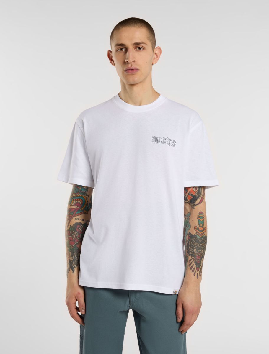Dickies Mens Bricklane T-Shirt White A4Z8R0WH