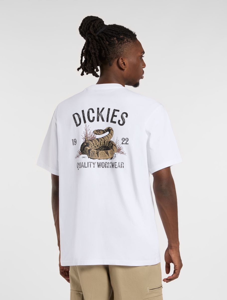 Dickies Mens Snake T-Shirt White A4Z990WH