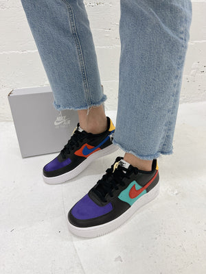 Nike Kids' Air Force 1 LV8 EMB Black/Gym Red Washed Teal DN4178 001 - APLAZE