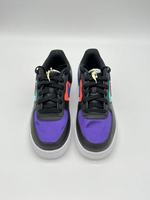 Nike Kids' Air Force 1 LV8 EMB Black/Gym Red Washed Teal DN4178 001 - APLAZE