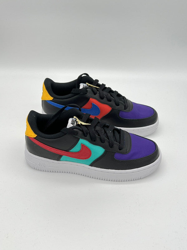 Nike Kids' Air Force 1 LV8 EMB Black/Gym Red Washed Teal DN4178 001 - APLAZE