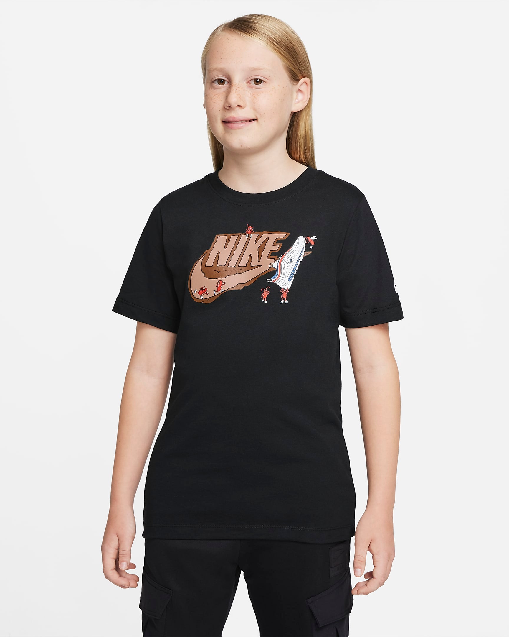 Nike Boy's Sportswear T-Shirt Black DO1803 010 N10
