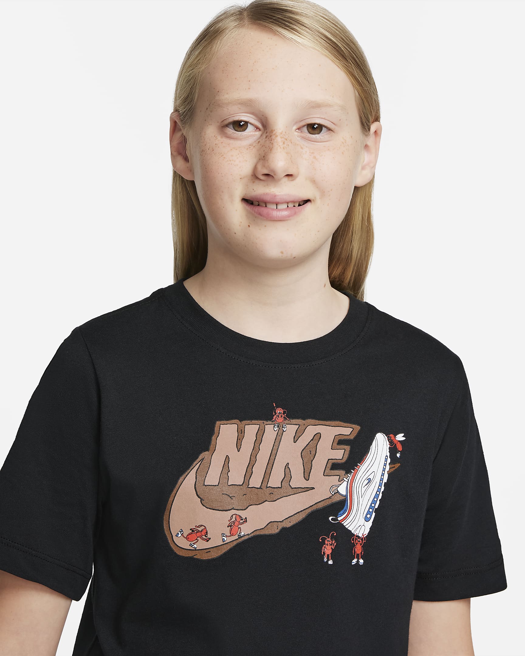 Nike Boy's Sportswear T-Shirt Black DO1803 010 N10