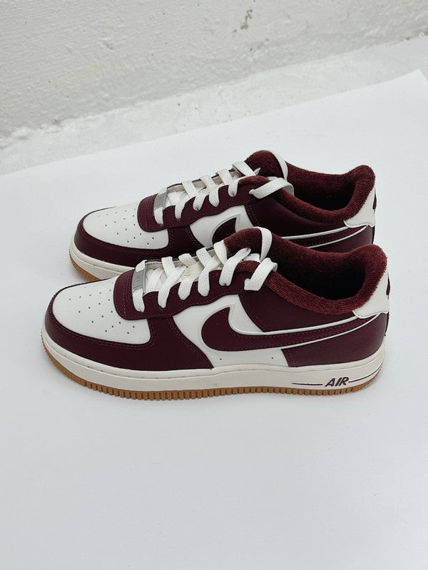 Nike Kids' Air Force 1 LV8 (GS) White/Night Maroon DQ5972 100 - APLAZE