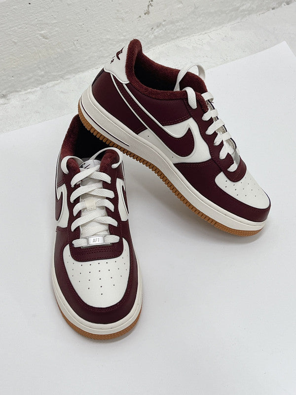 Nike Kids' Air Force 1 LV8 (GS) White/Night Maroon DQ5972 100 - APLAZE