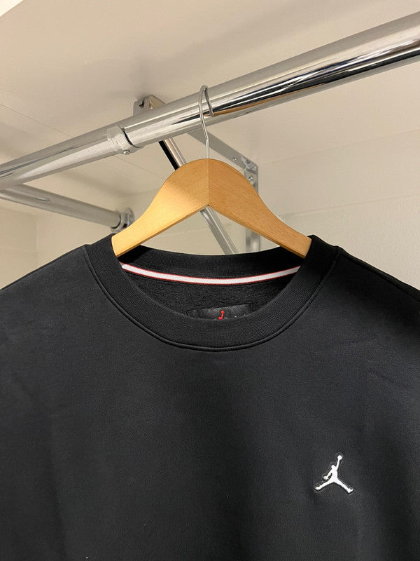 Nike Jordan Men's Essentials Fleece Crewneck Sweatshir Black/White DQ7520 010 N1