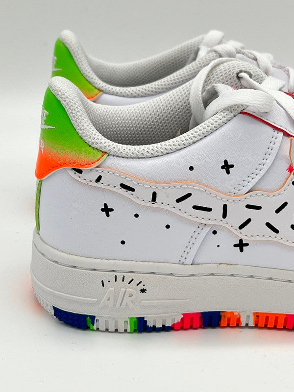 Nike Kids' Air Force 1 LV8 GS White/White White Total Orange DV1366 111 - APLAZE