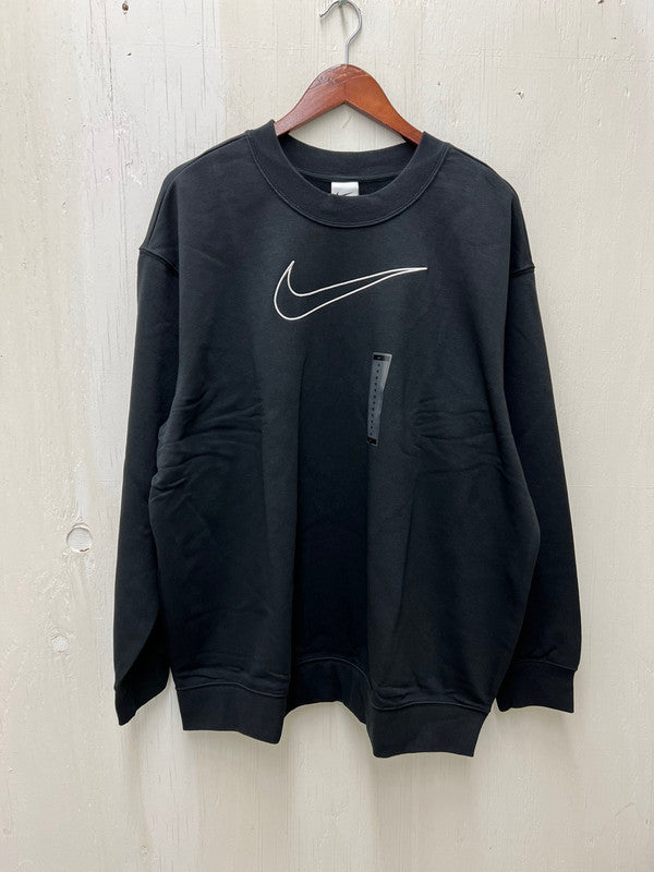 Nike Women's Dri-Fit Get Fit Graphic Crewneck Sweatshirt Black/White DV4892 010 N5