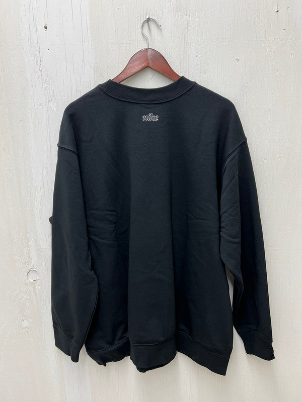 Nike Women's Dri-Fit Get Fit Graphic Crewneck Sweatshirt Black/White DV4892 010 N5