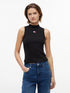 Tommy Jeans Womens Slim Fit Mockneck Tank Top Black DW23478-BDS