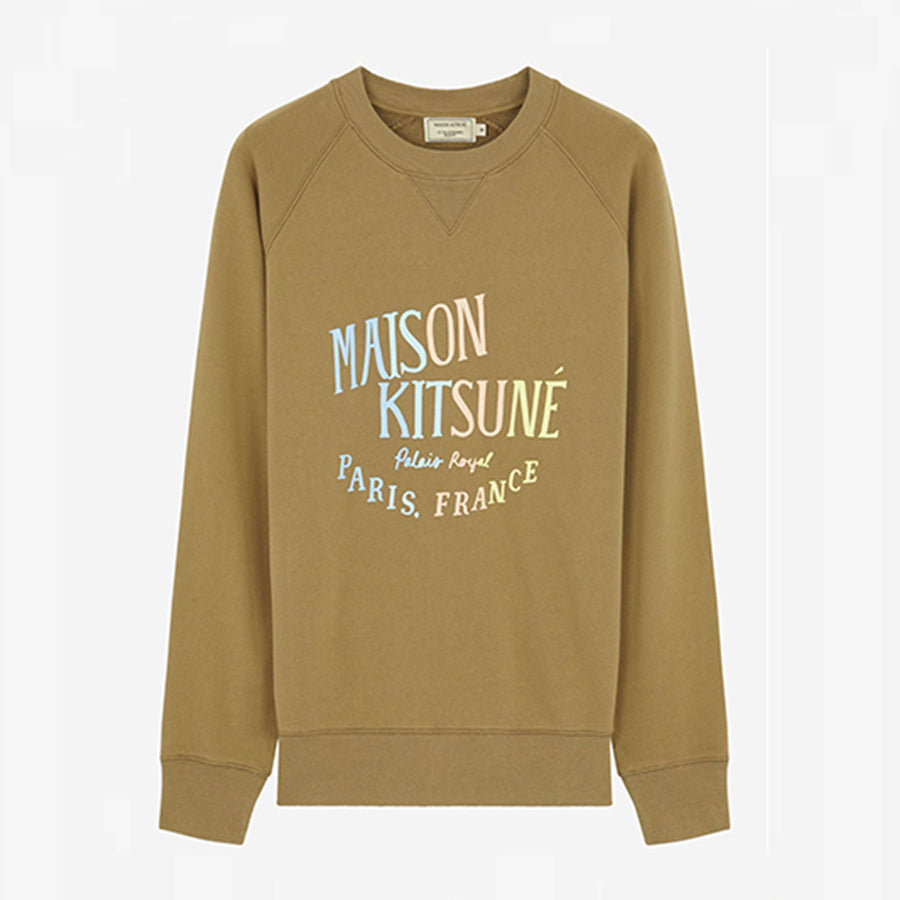 Maison Kitsune Men's Palais Royal Classic Sweatshirt Light Khaki EM00348KM0002 LK