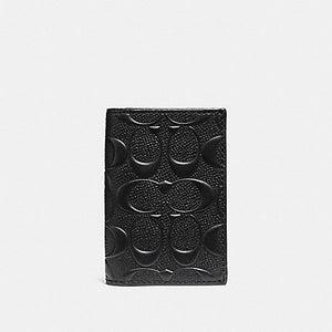 Coach Bifold Card Case In Signature Crossgrain Leather Black F12023 BLK - APLAZE