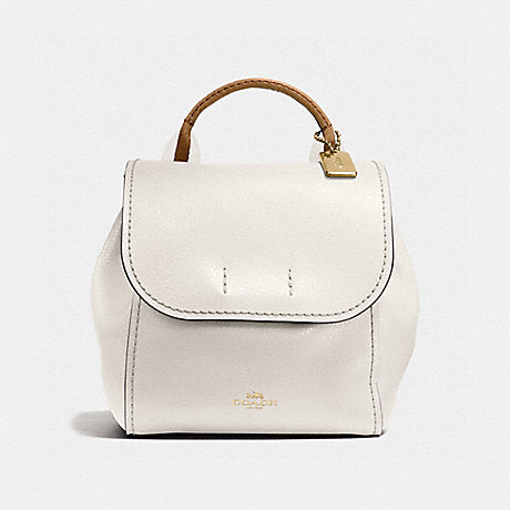 Coach F59401 IMLOM Derby Chalk Neutral With Stripe Webbing Backpack Leather