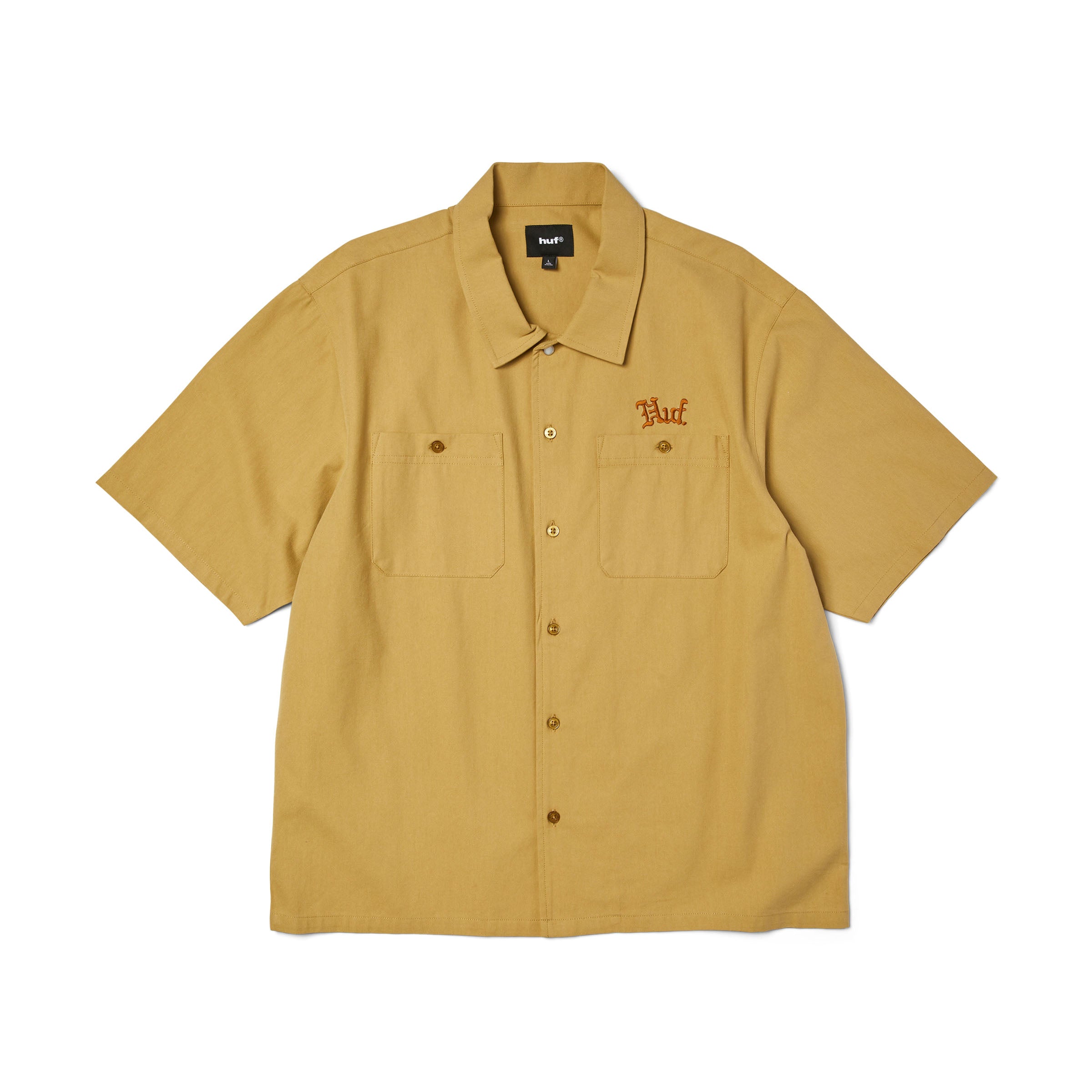 HUF Men's Fantasies Ss Work Shirt Tan Cotton/Viscose BU00267 TAN