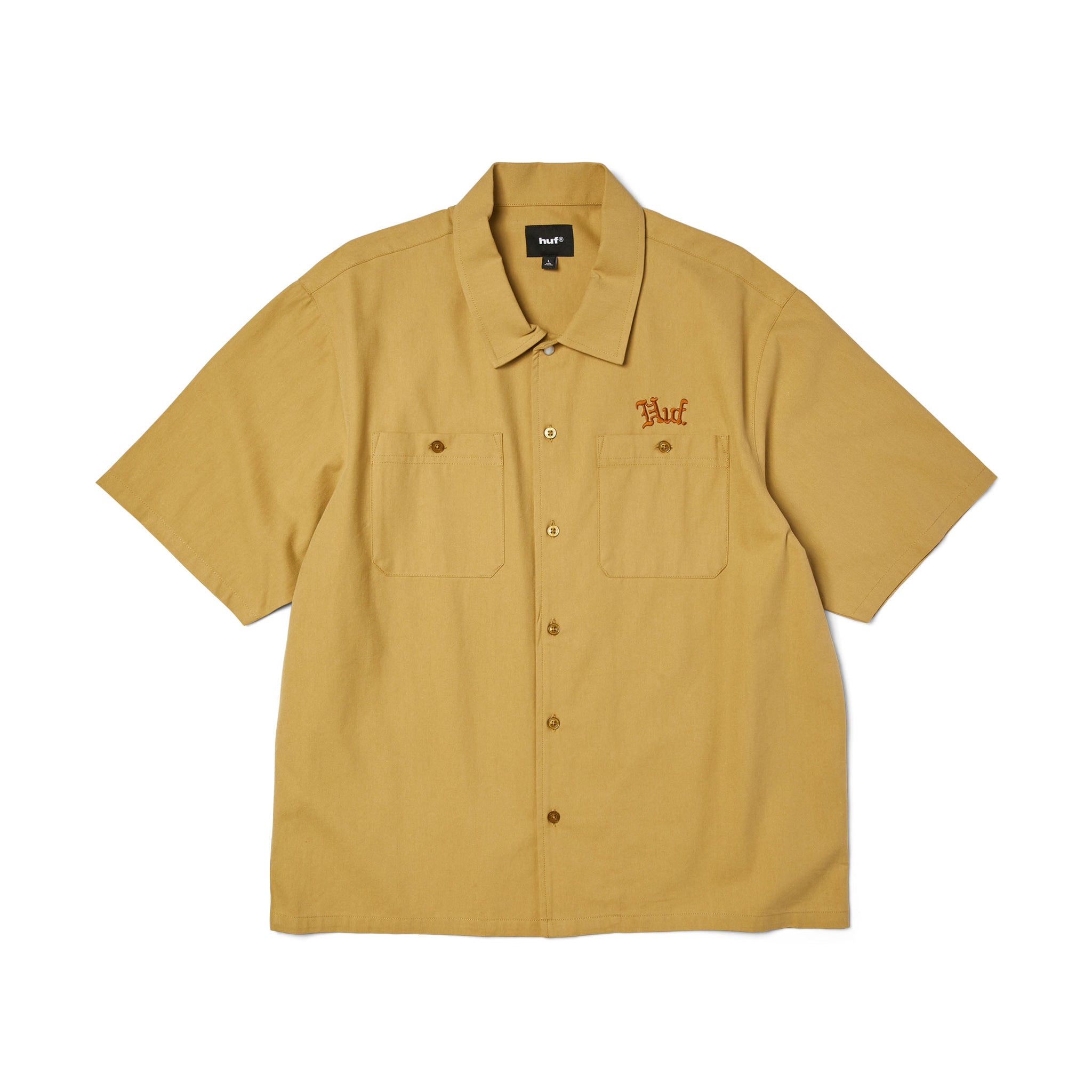 HUF Men's Fantasies Ss Work Shirt Tan Cotton/Viscose BU00267 TAN