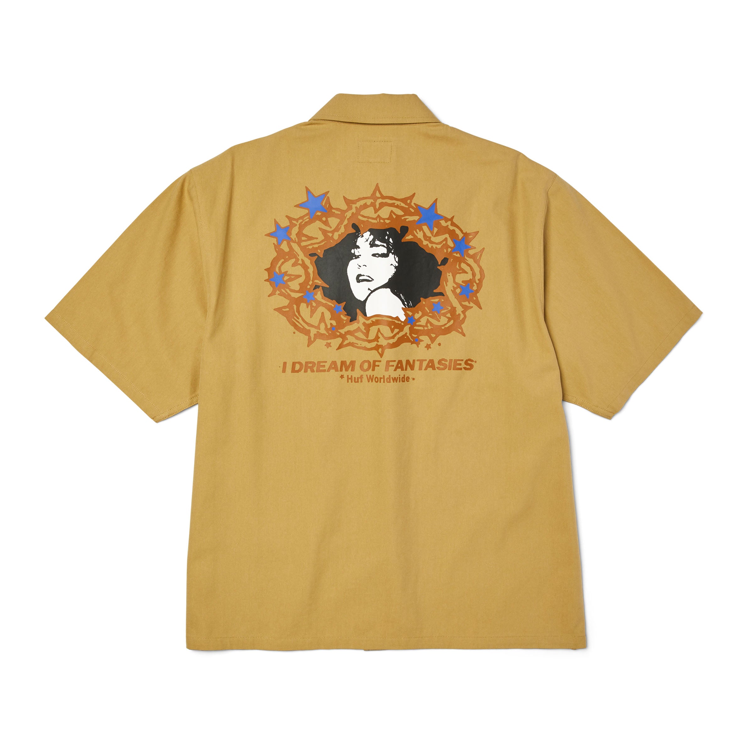 HUF Men's Fantasies Ss Work Shirt Tan Cotton/Viscose BU00267 TAN