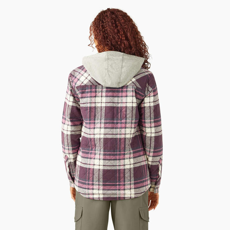 Dickies Women’s Flannel Hooded Shirt Jacket Plum Perfect FJ076J56