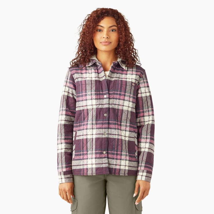 Dickies Women’s Flannel Hooded Shirt Jacket Plum Perfect FJ076J56