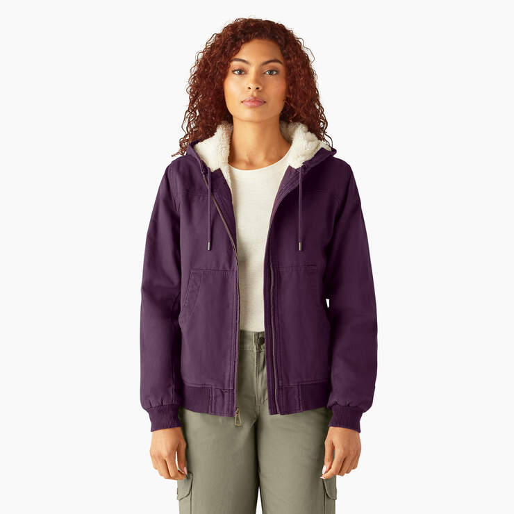 Dickies Women’s Fleece Lined Duck Canvas Jacket Plum Perfect FJ700J56