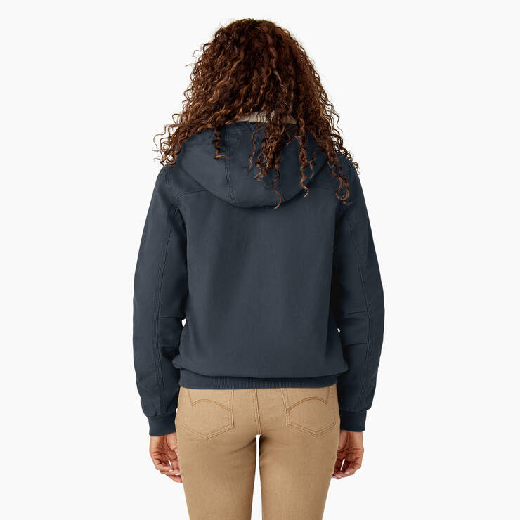 Dickies Women’s Fleece Lined Duck Canvas Jacket Rinsed Diesel Gray FJ700RYG