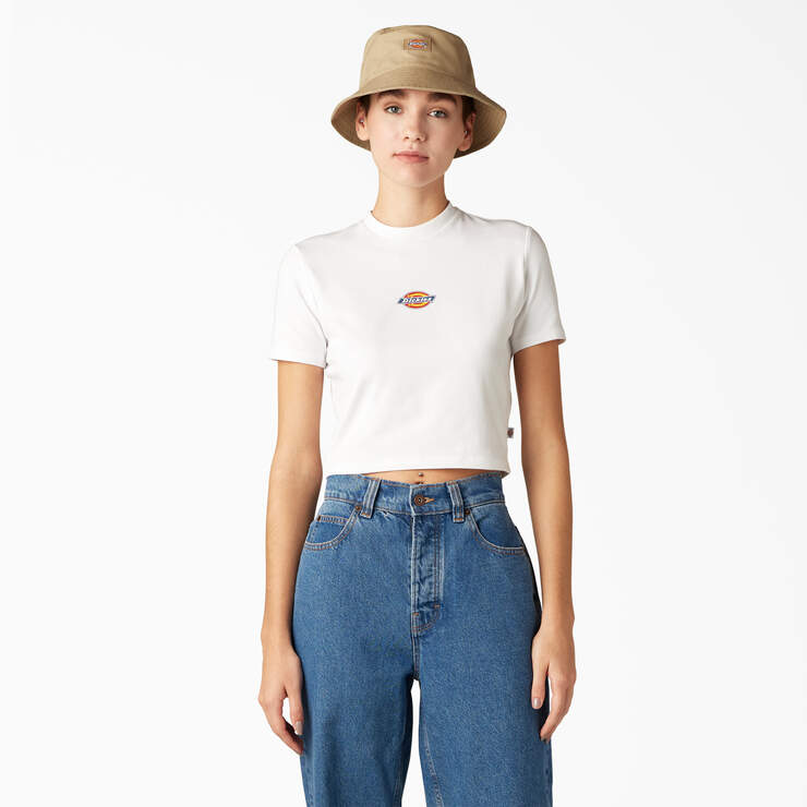 Dickies Women’s Maple Valley Logo Cropped T-Shirt White FSR14WH