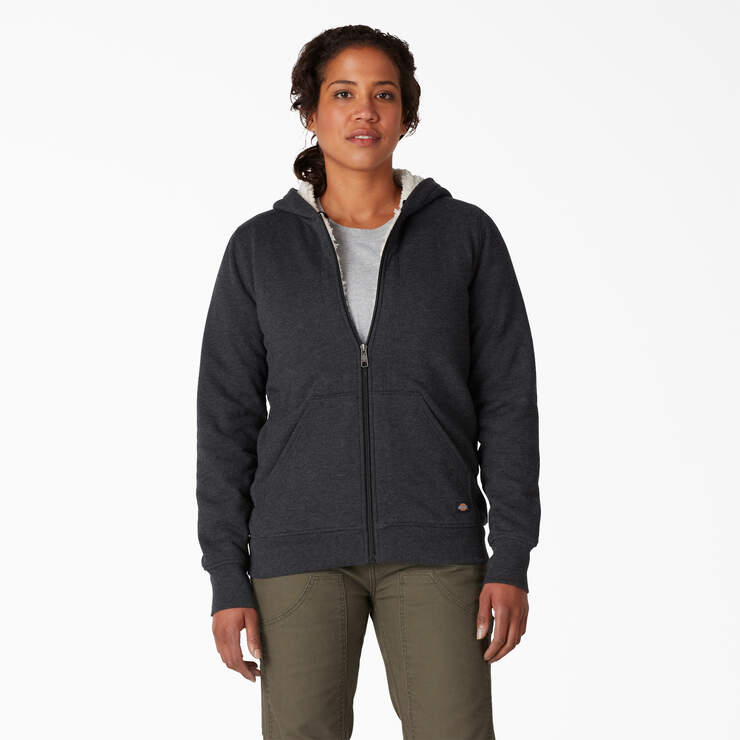 Dickies Women’s Sherpa Lined Hoodie Black Single Dye FW403KBD