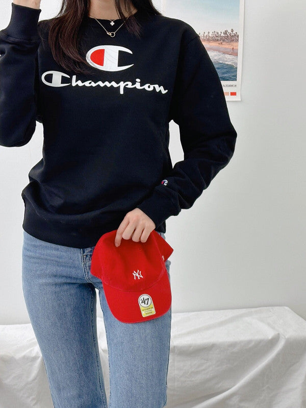 Champion Fleece Crew Black GF88H 586222 BKC - APLAZE