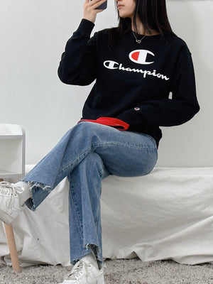 Champion Fleece Crew Black GF88H 586222 BKC - APLAZE