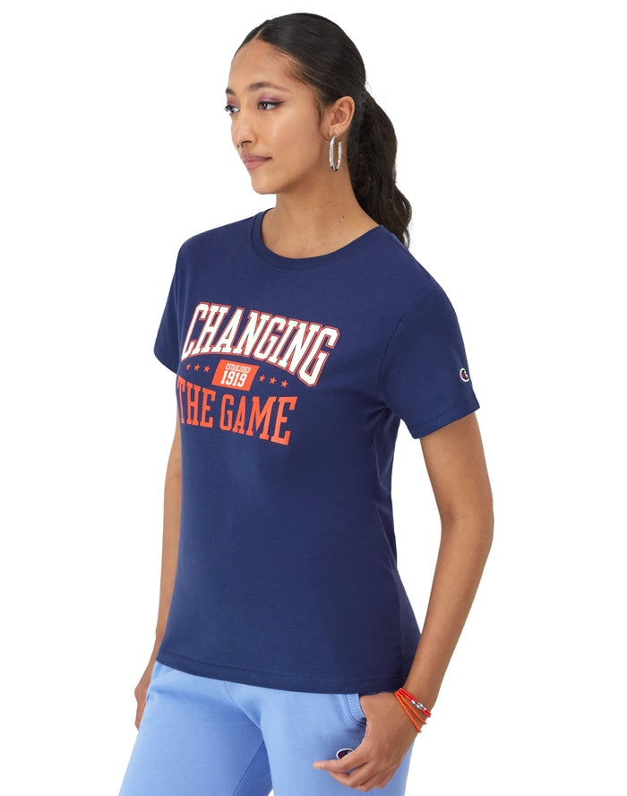 Champion Graphic T-Shirt, Changing The Game Graphic Blown Glass Blue GT18H 586PEB B11 - APLAZE