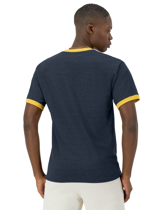 Champion Classic Ringer Graphic T-Shirt, Rec Club Run Navy Heather GT20H 586QEB WDP - APLAZE