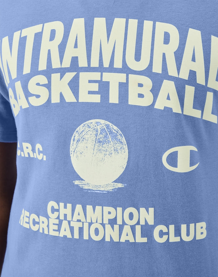 Champion Classic Graphic T-Shirt, Intramural Basketball Plaster Blue GT23H 586Q8B R8Y - APLAZE