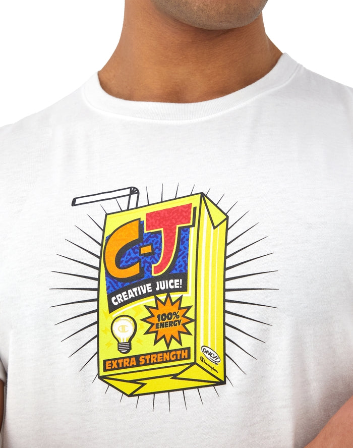 Champion Classic Graphic T-Shirt, Creative Juice White GT23H 586QLB 045 - APLAZE