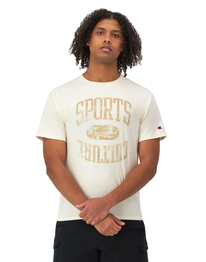 Champion Classic Graphic T-Shirt, Sports Culture Natural GT23H 586QWB NTC - APLAZE