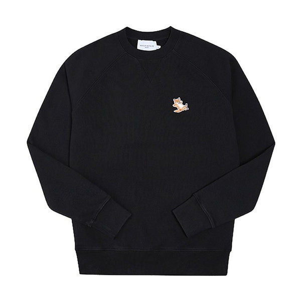 MAISON KITSUNE / CHILLAX FOX PATCH CLASSIC SWEAT/S/コットン/WHT/gu00342km0002 Maison Kitsune Chillax Fox Patch Classic Sweatshirt Black