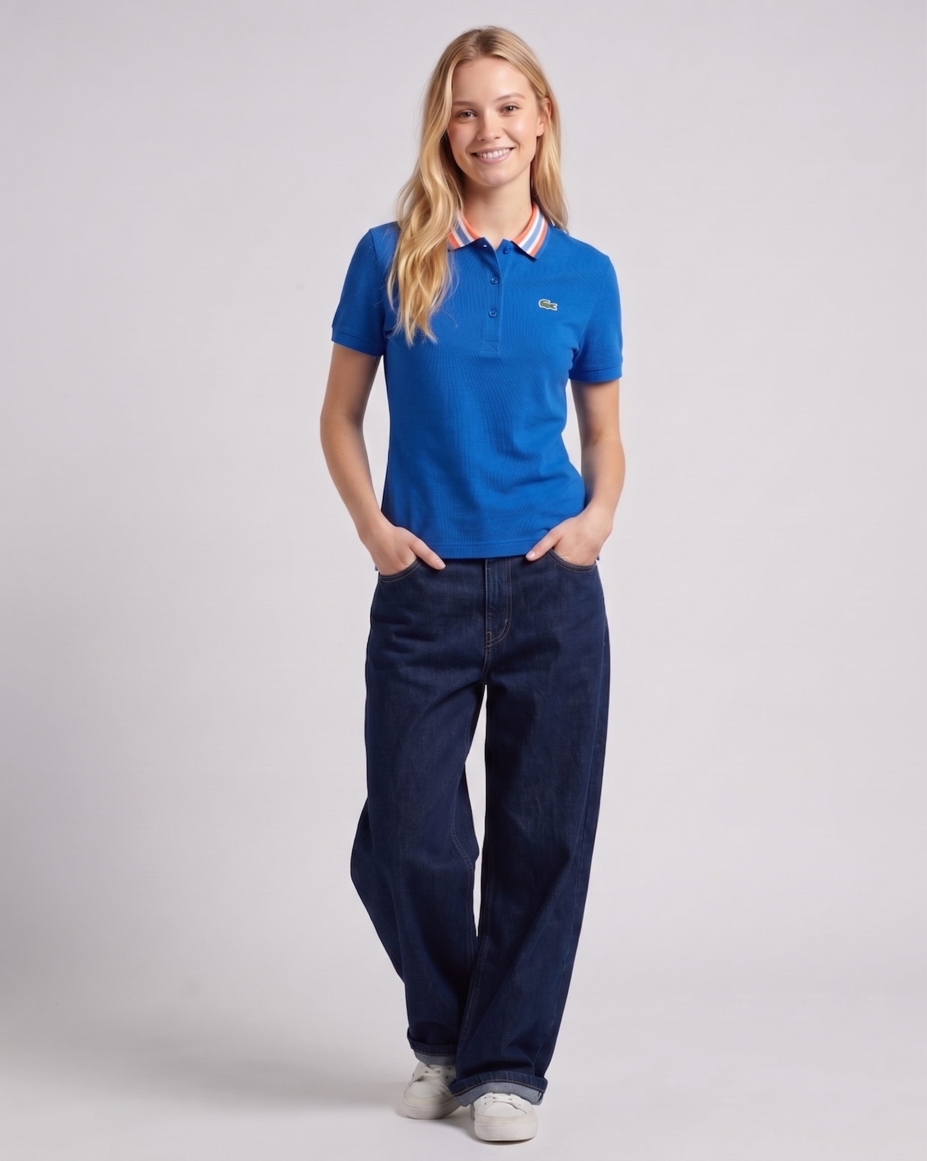 Lacoste Kids' Contrast Collar Branded Polo Kingdom/Multico PJ5322 ET6