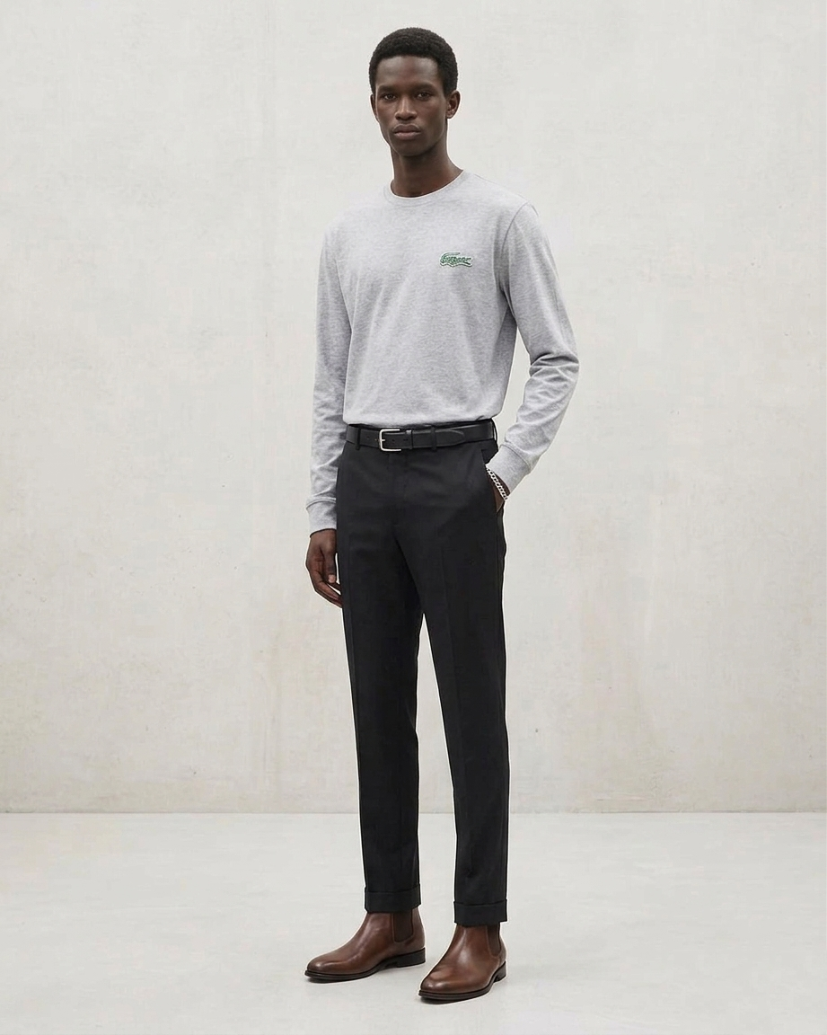 Lacoste Men’s Waffled Cotton Undershirt Silver Chine TH5050-51 CCA