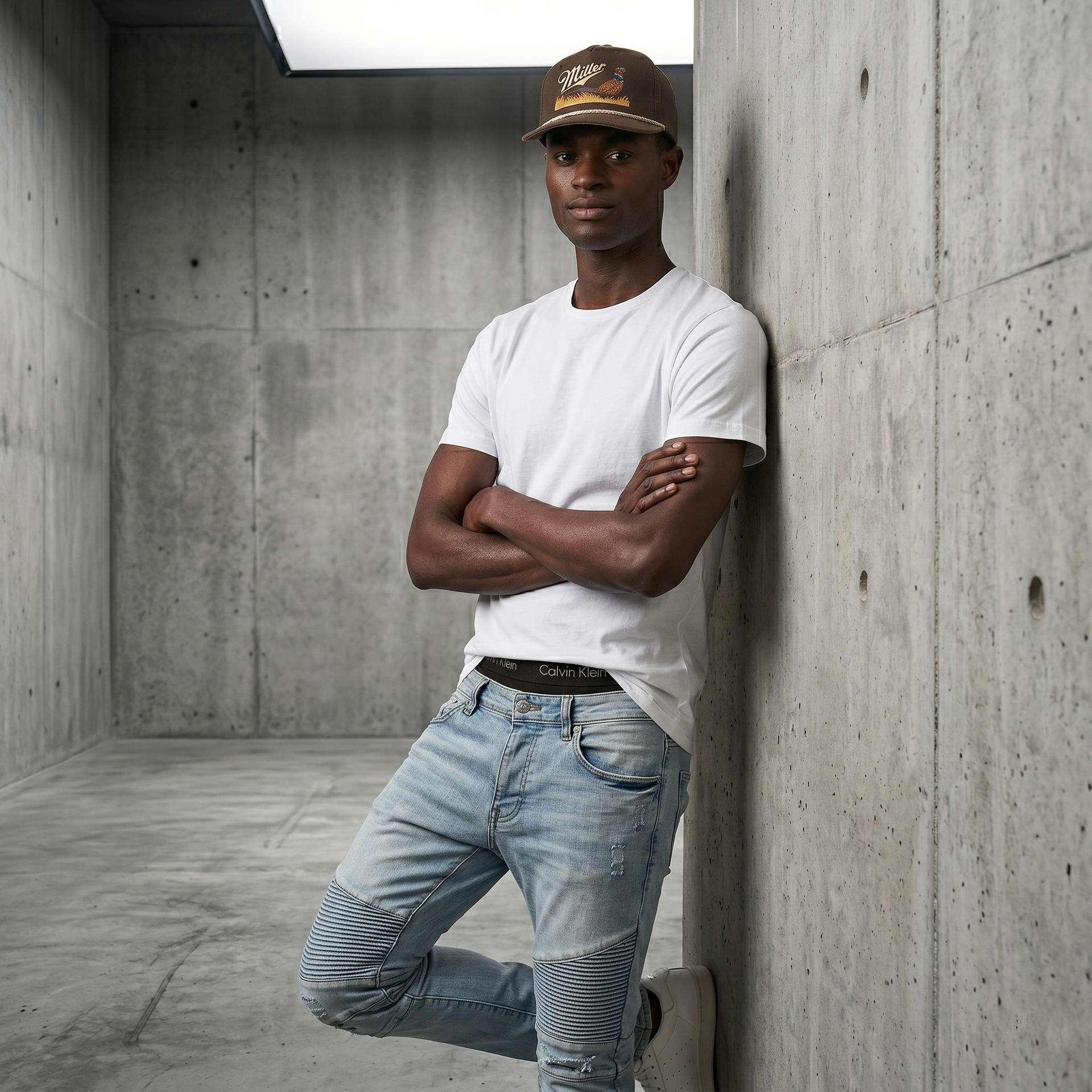 Embellish Testarossa Ripped Biker Denim Bleached Blue F27