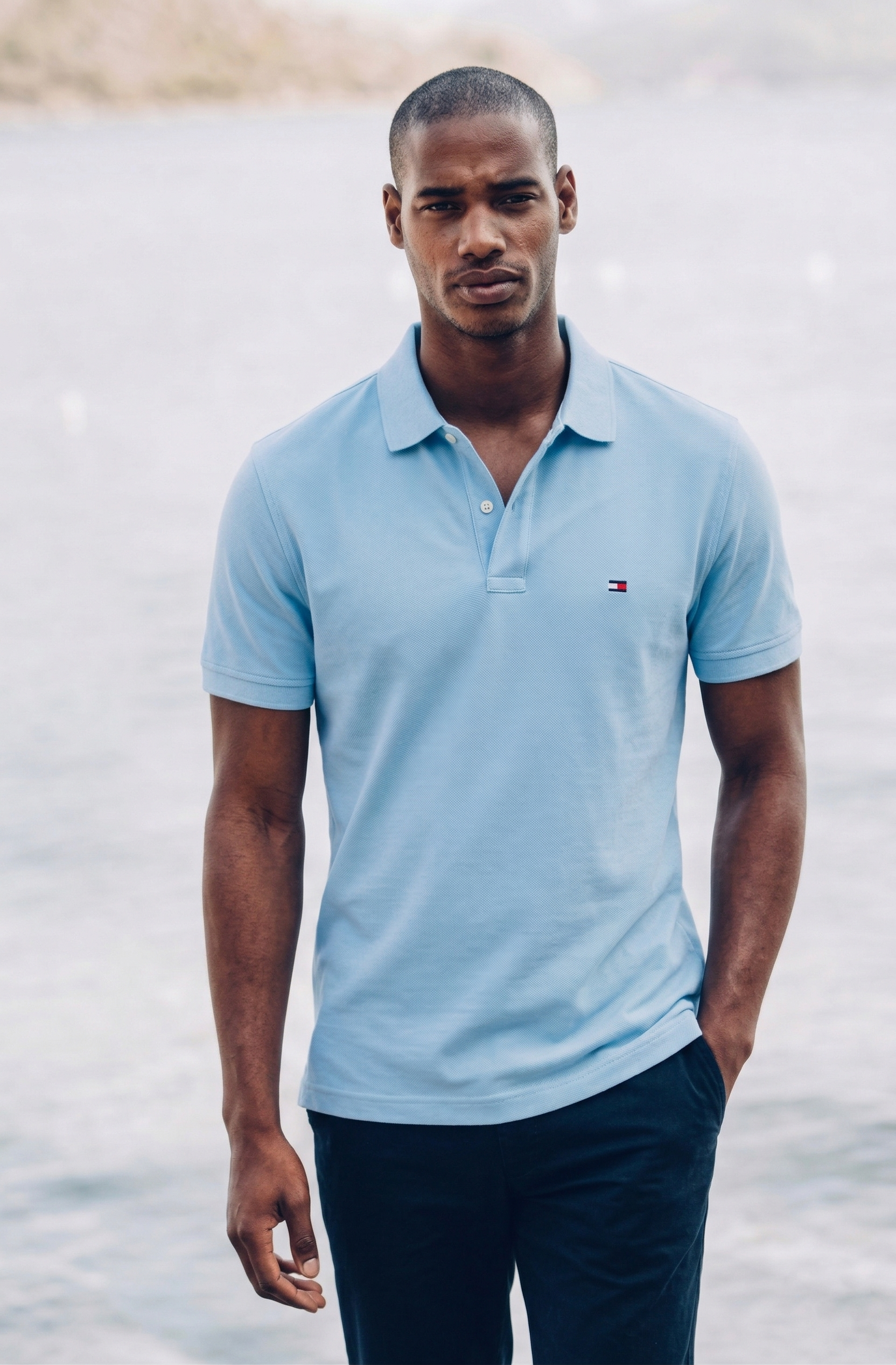 Tommy Hilfiger Men's CF Prespring Ivy Polo Shirt Sleepy Blue 78J4051 430