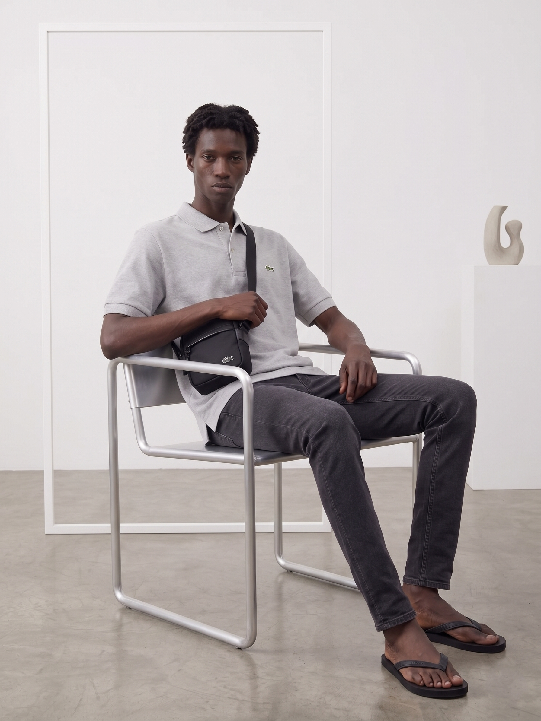 Lacoste Men's Original L.12.12 Heathered Petit Piqu Cotton Polo Grey Chine L1264 CCA
